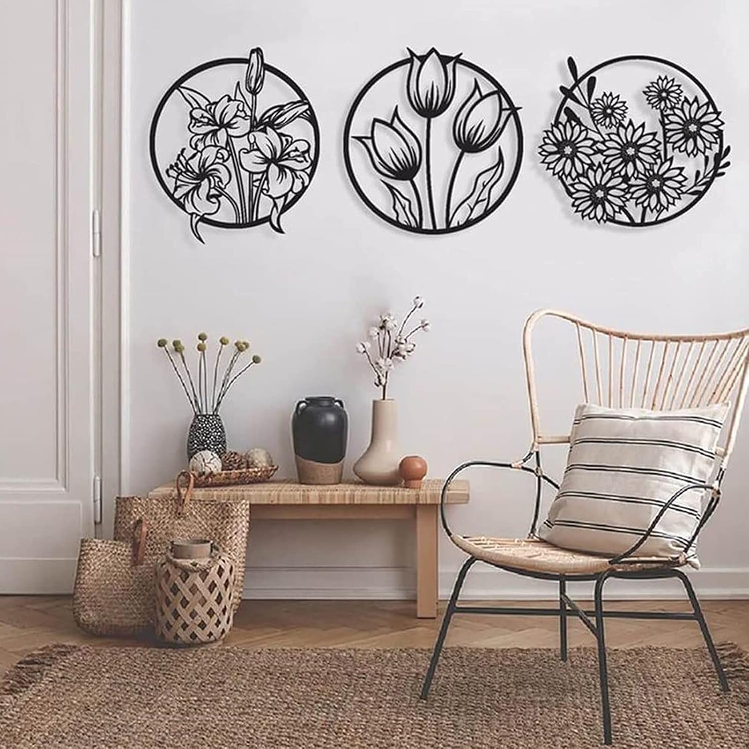 (3 pcs set )3D floral abstract Wooden Wall Art &amp; Home Decoration /  Item Home Décor Home Room &amp; Wall Decor Wall Art