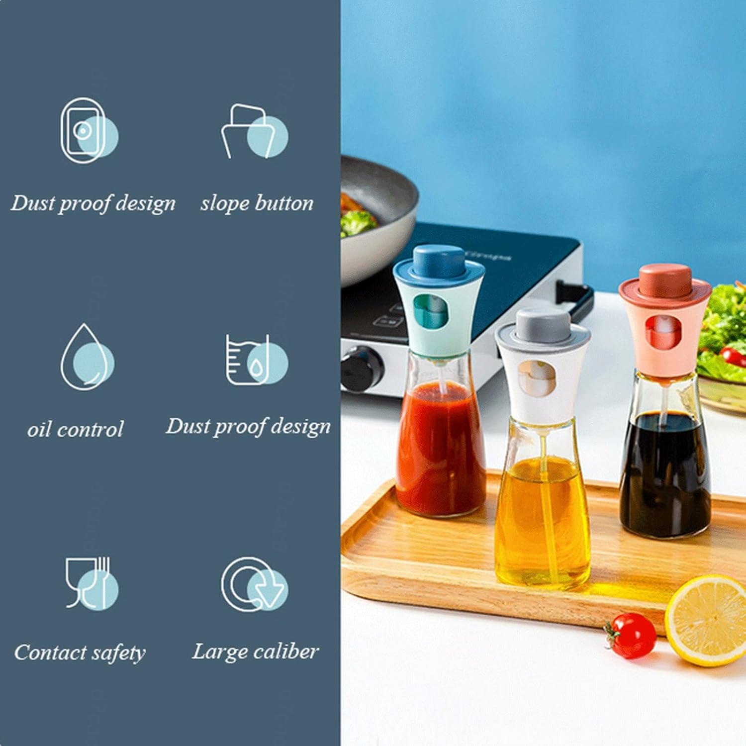 Oil Spray Dispenser, Easy to Clean and Refill for Cooking