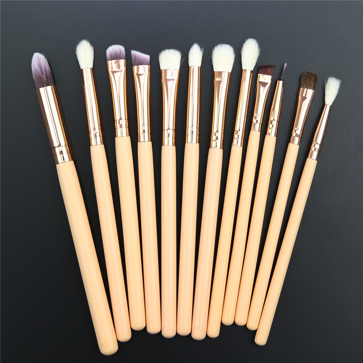 15-Piece Goat Hair Makeup Brush Set with Case