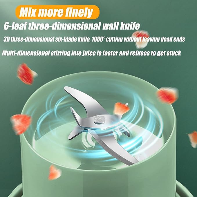 Mini Juicer Blender, Portable, USB Rechargeable, with Straw Cup 320ml
