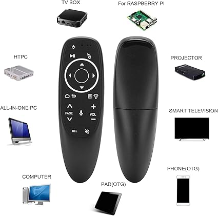 Wireless Air Mouse with Gyroscope Voice Remote for TV Box Laptop