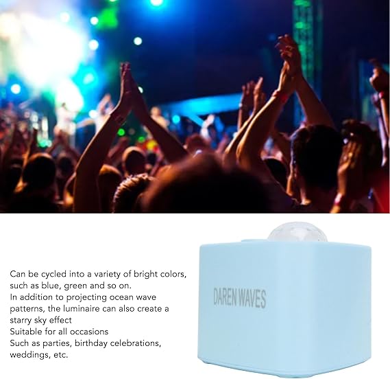 LED Ocean Wave Projector Light with Color Changing and Rotation