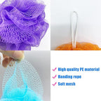 Bath Sponge Shower Puff Exfoliating Body Scrubber with Hanging Loop