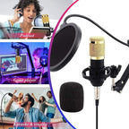 Podcast Microphone Set with Live Sound Card for Streaming and Karaoke