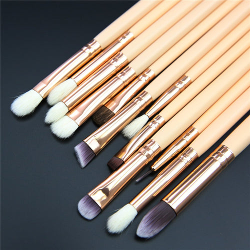 15-Piece Goat Hair Makeup Brush Set with Case