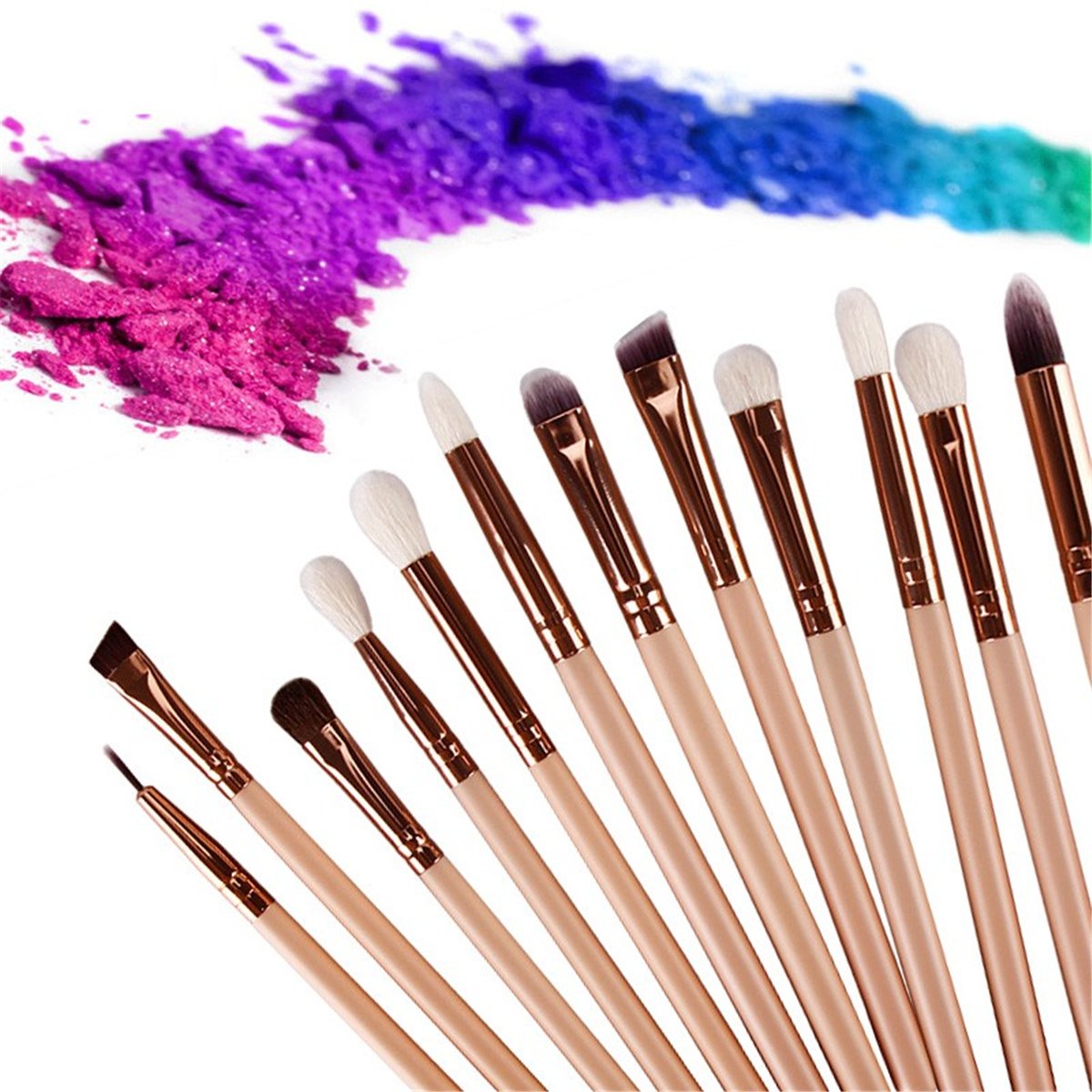 15-Piece Goat Hair Makeup Brush Set with Case