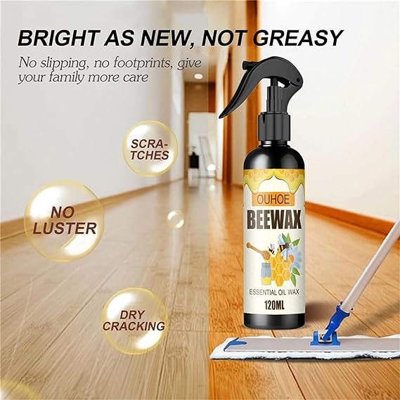 Beeswax Natural Wood Polish Spray for Cleaning and Shine Restoration