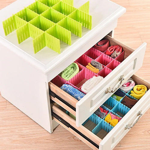 Pack of 4 High-Quality Plastic Drawer Dividers – Adjustable DIY Organizer
