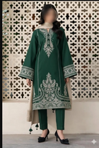 Green Embroidered 3PC Suit For Bridesmaid