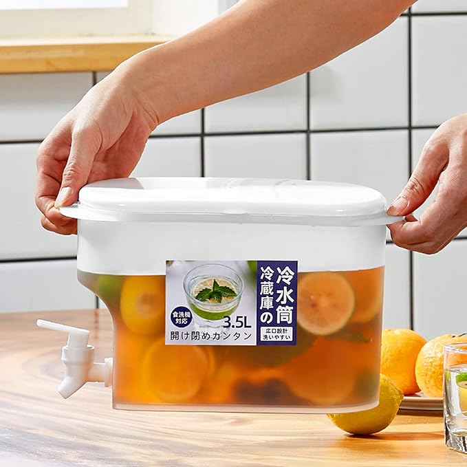 Water Storage Container, Fridge Beverage Dispenser with Tap Food Grade