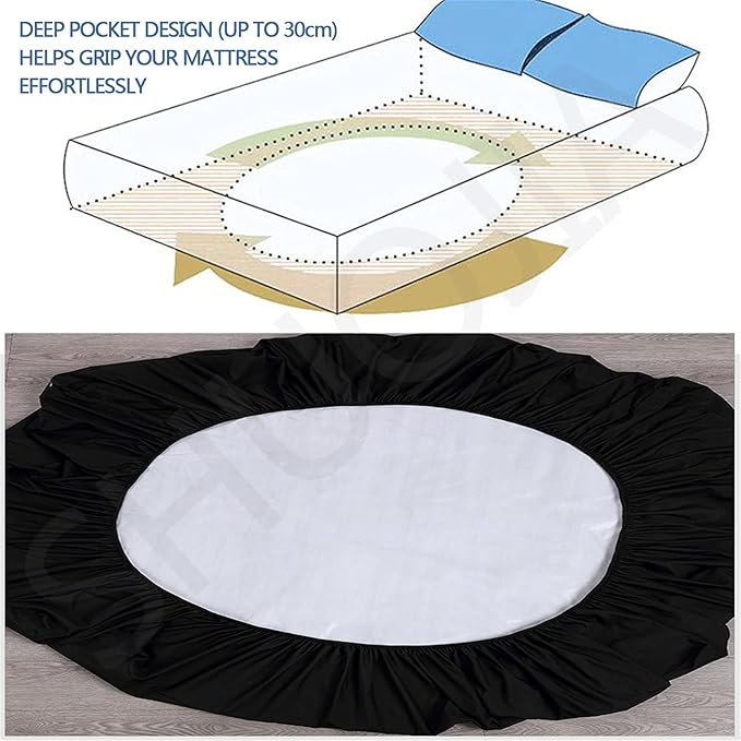 Bed Cover, Black Mattress Protector King Size Waterproof Dust Resistant