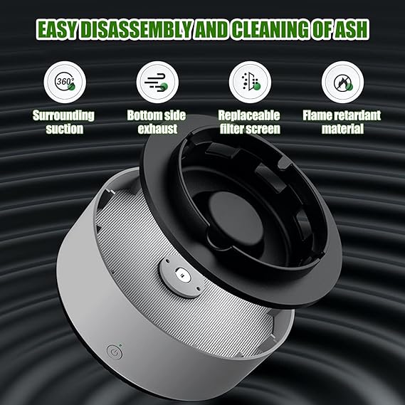 Ashtray, Smokeless with Built in Air Purifier, with Turbo Fan