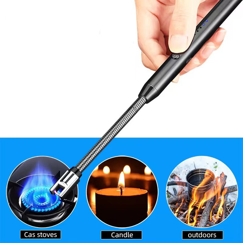360° Outdoor Kitchen Lighter USB Rechargeable Windproof Design