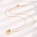 QCT-175 Roman Circle Stainless Steel Necklace