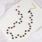 Zig Zag Black Choker With Earrings for Women