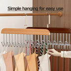 8 Hooks Multi-Function Wooden Hanger – Organizer for Caps, Belts & Accessories