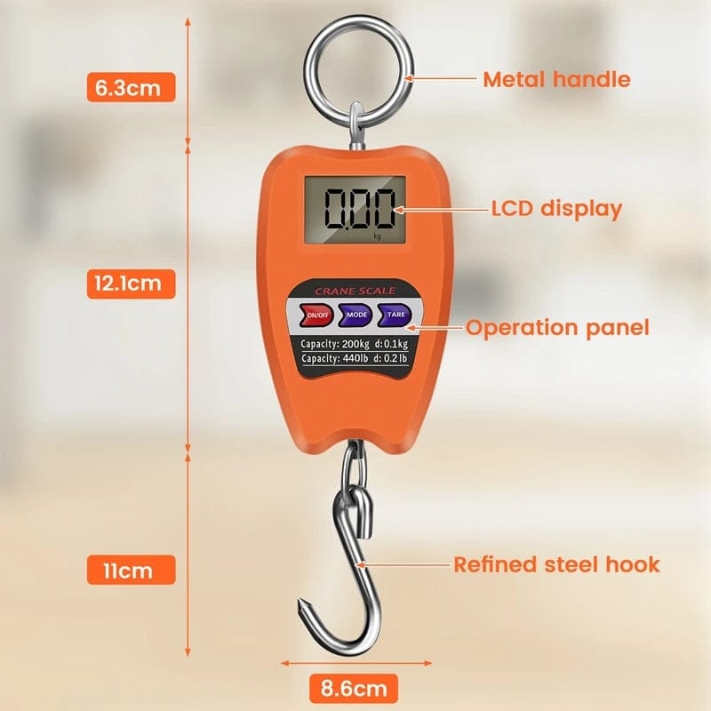 Portable Digital Hanging Crane Scale With Steel Hook And Backlight