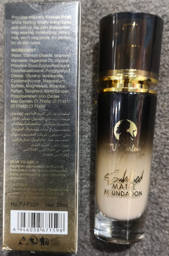 TV Parlour Subdued Matte Foundation In The Shade Latte Providing Smooth Coverage - 28ML