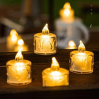 Flickering LED Flameless Tea Lights – Realistic Decorative Candles