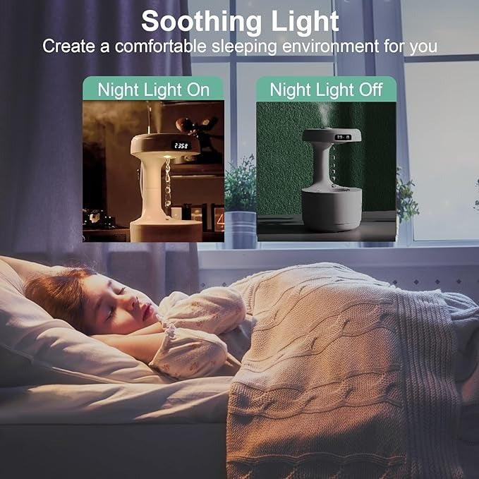 Smooth Sailing Antigravity Humidifier with Water Drop Light Effect