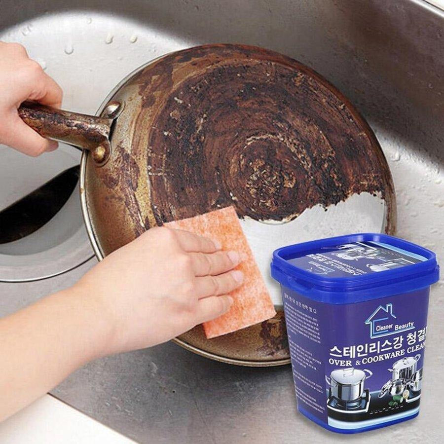 Powerful Stainless Steel Cookware Cleaning Paste, 500g Burn Mark & Grease Remover