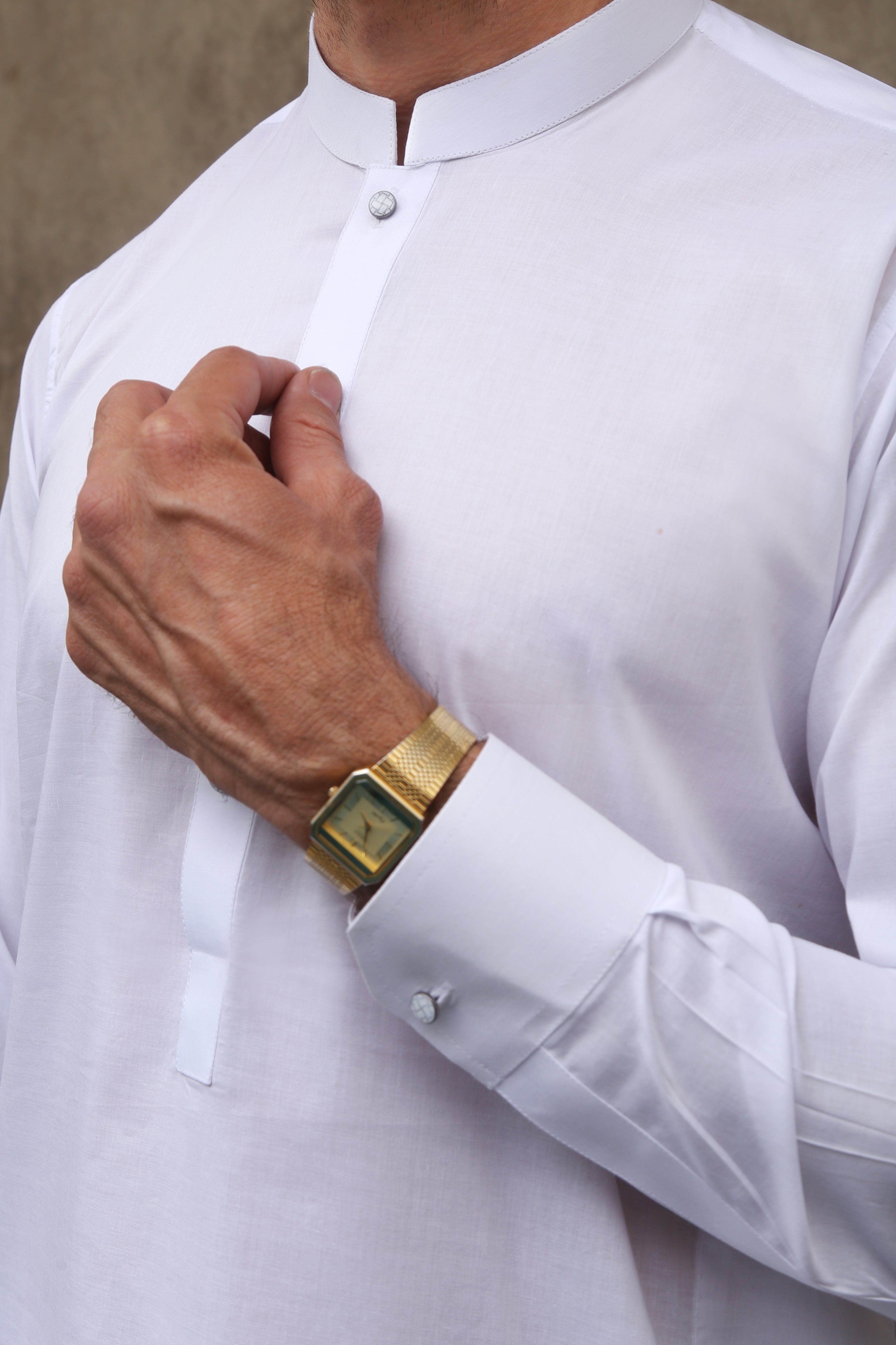 WHITE COTTON MEN'S KAMEEZ SHALWAR