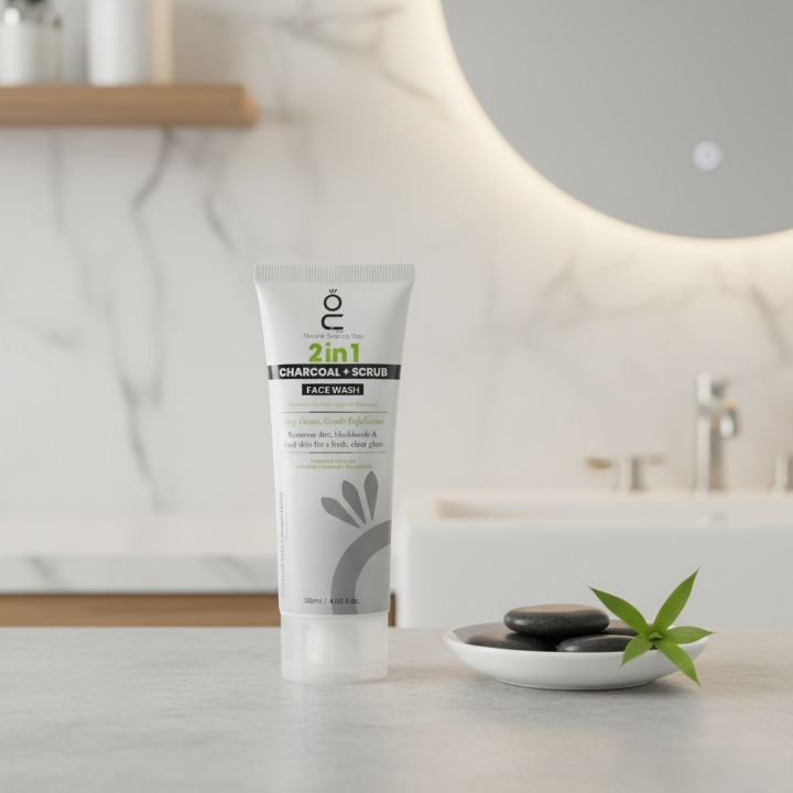 2 In 1 Charcoal And Scrub Face Wash 120ml With Vitamin B3