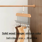 8 Hooks Multi-function Wooden Caps, Belts, Tie Hanger – Strong No Trace Storage Rack