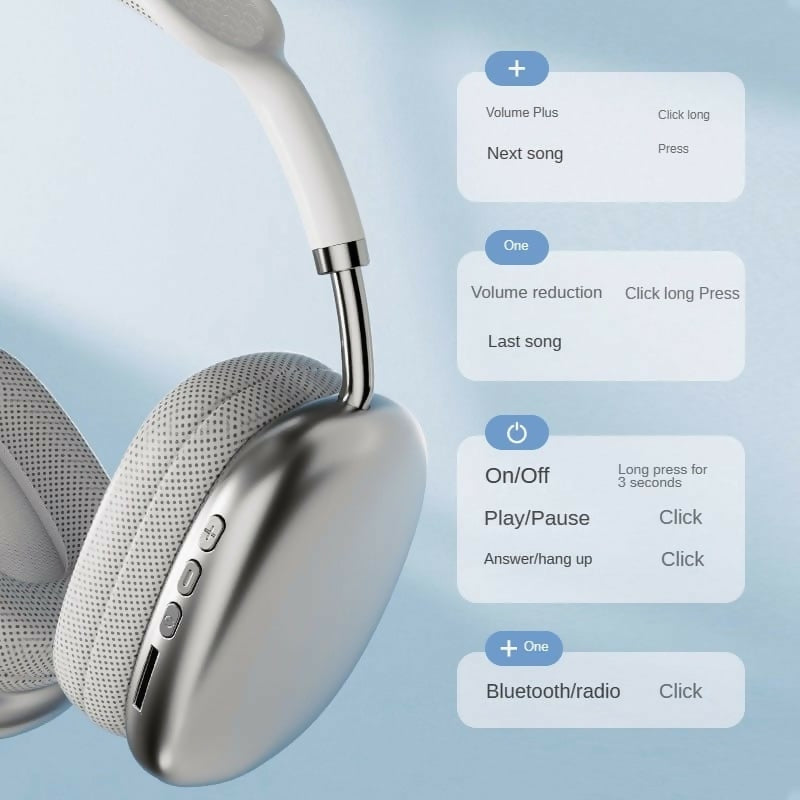 P9 Wireless Bluetooth Headphones with Noise Cancelling and Stereo Sound – Withbox (Random Color)