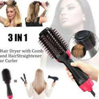 in‑1 Hair Dryer with Comb, Hair Straightener & Curler for Easy Styling