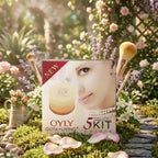 OYLY 5 In 1 Compact Face Powder Kit With 5 Shades Long Lasting Smooth Finish