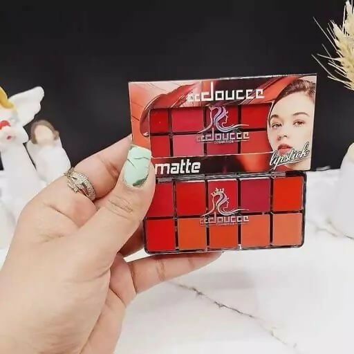 10 in 1 Lipstick & Blush Palette Creamy Matte Makeup Palette for Lips and Cheeks
