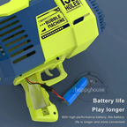Machine Racket Launcher, 132 Holes Automatic & Rechargeable Bubble Blower