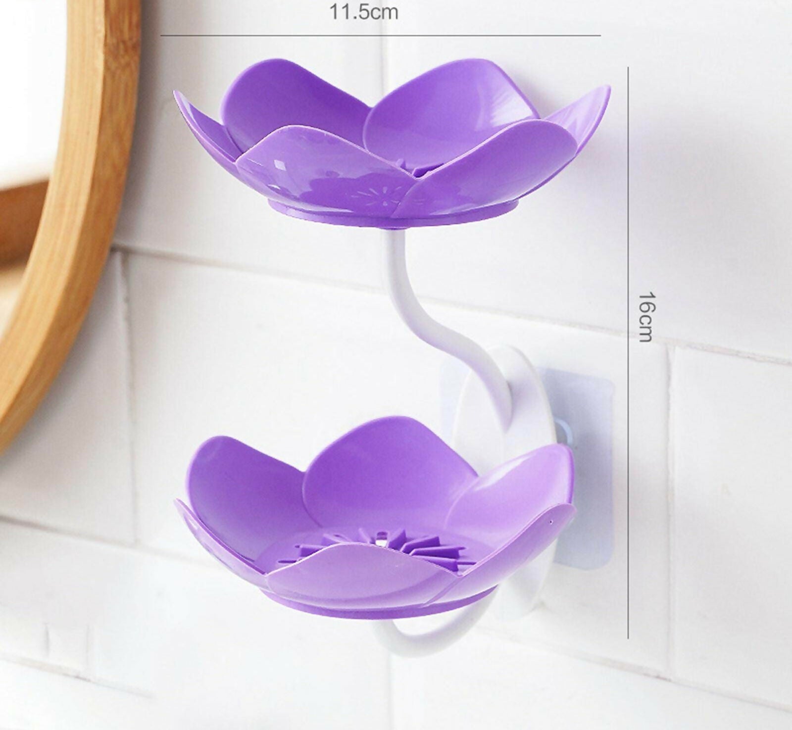 Lotus Flower Wall-Mounted Soap Holder – Self-Draining Bathroom & Kitchen Organizer - pack of 2