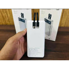 66W Fast Charging 20,000mAh Power Bank with Built-in Cables (White)