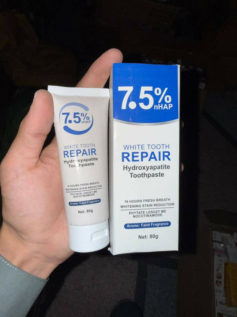 The 7.5% nHAP White Tooth Repair Toothpaste Hydroxyapatite Enamel strengthening & Whitening Formula (80g)
