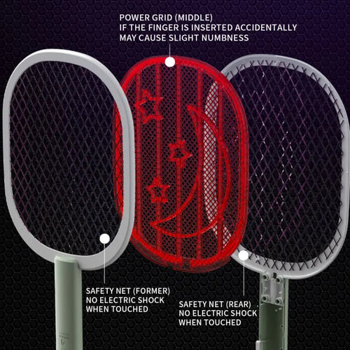 Rechargeable Mosquito Racket With Stand – Electric Insect Killer Bat For Indoor And Outdoor Use (Random Color)