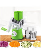 Manual 3-in-1 Vegetable Cutter & Drum Grater – Table-Top Slicer