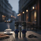 K8 Dual Wireless Microphone, 360° Noise Cancelling Lavalier Mic System