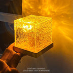 Lamp, Dynamic Water Ripple, 3 Color LED Crystal Table Light