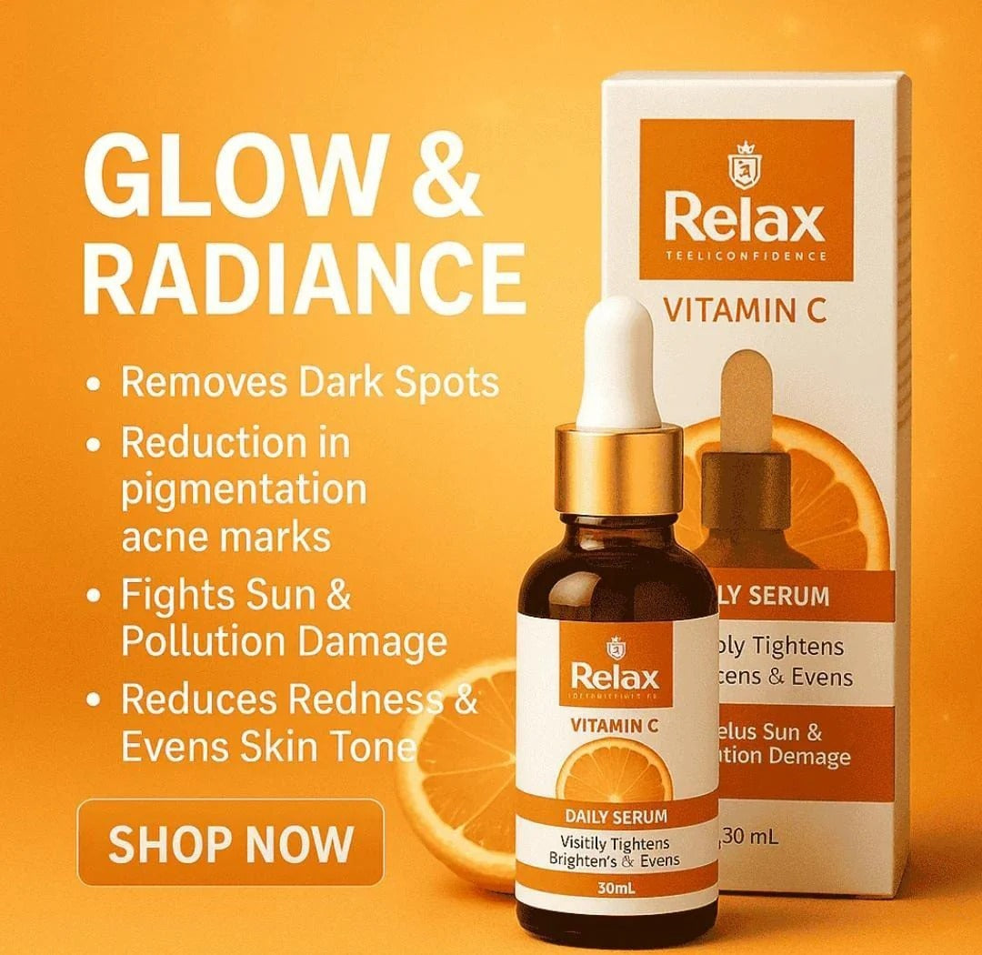 Relax Vitamin C Daily Serum - 30ml | Visibly Brightens, Evens Skin Tone, and Reduces Aging Signs for a Radiant, Youthful Glow