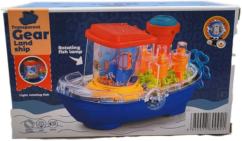 Gear Ship Bump And Go Toy, Automatic Movement & Colorful Lights
