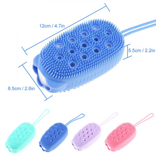 Body Scrubber, Silicone, Bath Massage Brush for Shower
