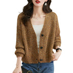 Jacket, Colorful Spotted Yarn Knitted, loose & casual, women’s winter wear