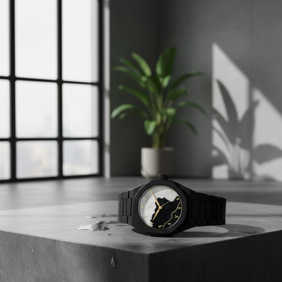 Black Aura Watch Elegant Modern Design for Men