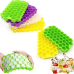 Silicone Ice Cube Tray With Lid | 36-Cube Honeycomb Ice Mold | Durable Freezer Tray
