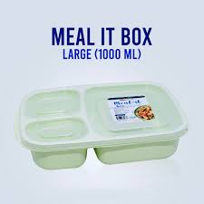 1000 ML Compartmentalized Lunch Box – 3-Section Meal Prep Container (Light Green)