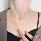 QCT-176 Knot Shape Ball Stainless Steel Necklace – Elegant Women’s Pendant