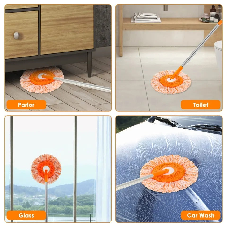 360° Rotating Microfiber Mop, Extendable Floor Cleaning Stick