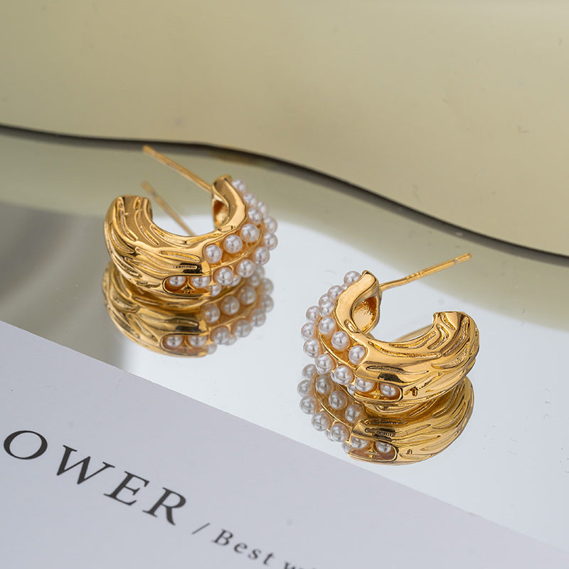 ZJX-169 Pearl Bali Earrings – Elegant Women’s Fashion Jewellery